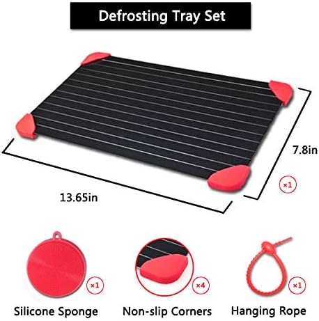 Defrosting Tray for Frozen Meat Rapid and Safer Way of Thawing Food Large Size Defroster Plate Thaw by Miracle Natural Heating A Pack with 7 Pieces Included