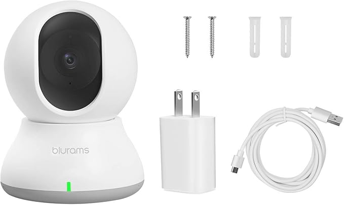 blurams Security Camera, 2K Indoor Camera 360° Pet Camera for Home Security w/Motion Tracking, Phone App, 2-Way Audio, IR Night Vision, Siren, Works with Alexa & Google Assistant(2.4GHz ONLY)