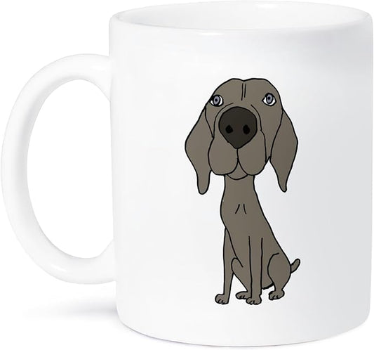 3dRose mug_200123_2 Cute Weimaraner Puppy Dog Cartoon Ceramic Mug, 15-Ounce