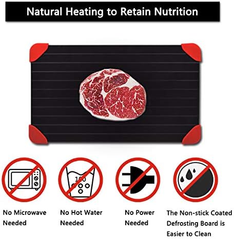 Defrosting Tray for Frozen Meat Rapid and Safer Way of Thawing Food Large Size Defroster Plate Thaw by Miracle Natural Heating A Pack with 7 Pieces Included