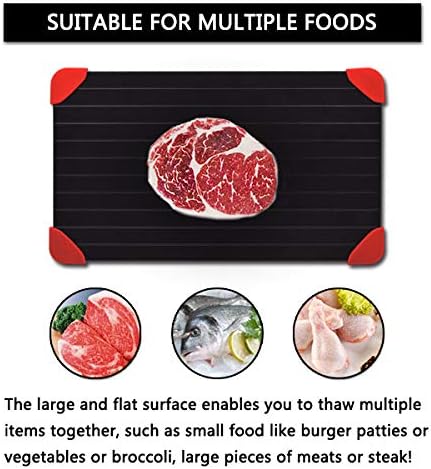 Defrosting Tray for Frozen Meat Rapid and Safer Way of Thawing Food Large Size Defroster Plate Thaw by Miracle Natural Heating A Pack with 7 Pieces Included