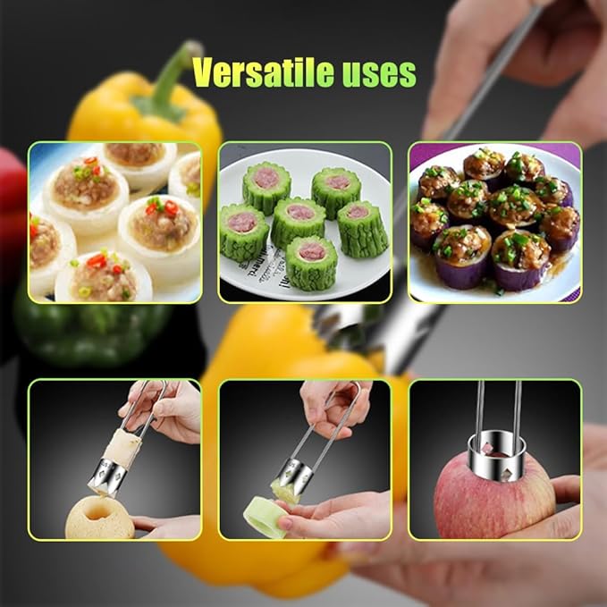 Red Bell Pepper Seed Corer, 2024 Upgraded Stainless Steel Fruite Corer Red Bell Peppers Cutter Pepper Seed Remover Tool,Bell Pepper Corer Tool for Vegetables Fruit Corer Kitchen Gadget (1pc)