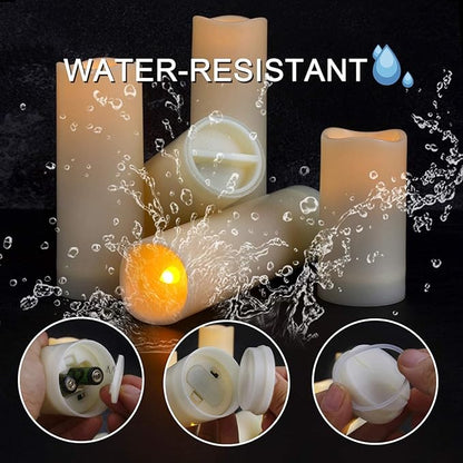 Enido 12 Pc LED Candles Flickering Flameless Candles with Remote & Timer for Romantic Ambiance, Home Decor Mood Lighting Cozy Fall Decor Battery Operated Candles, Outdoor Waterproof