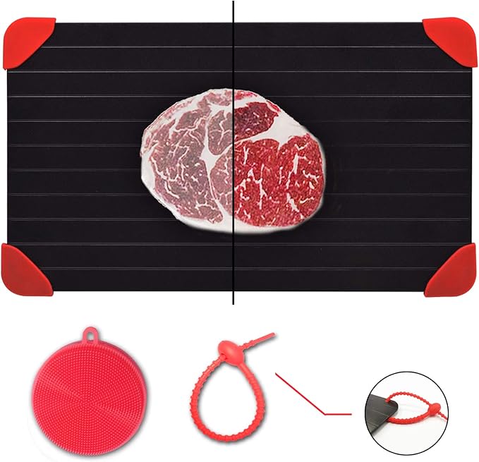 Defrosting Tray for Frozen Meat Rapid and Safer Way of Thawing Food Large Size Defroster Plate Thaw by Miracle Natural Heating A Pack with 7 Pieces Included